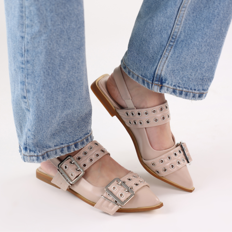 Nora Double  Buckle Flats